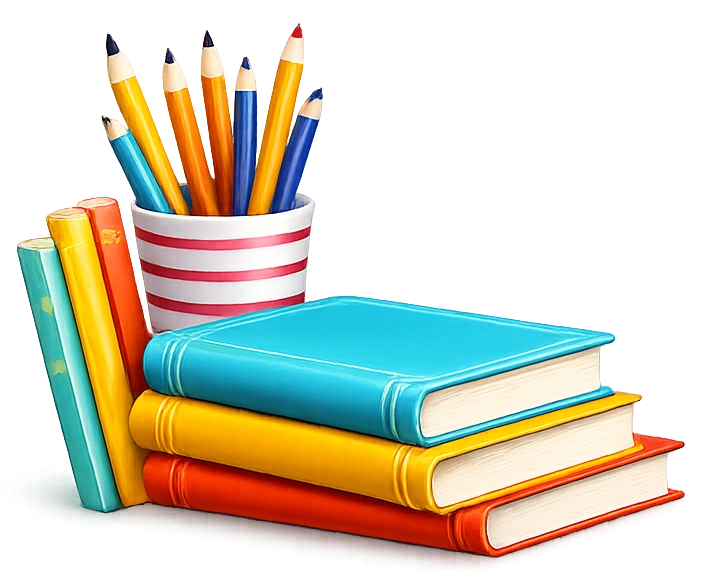 Books and pencils